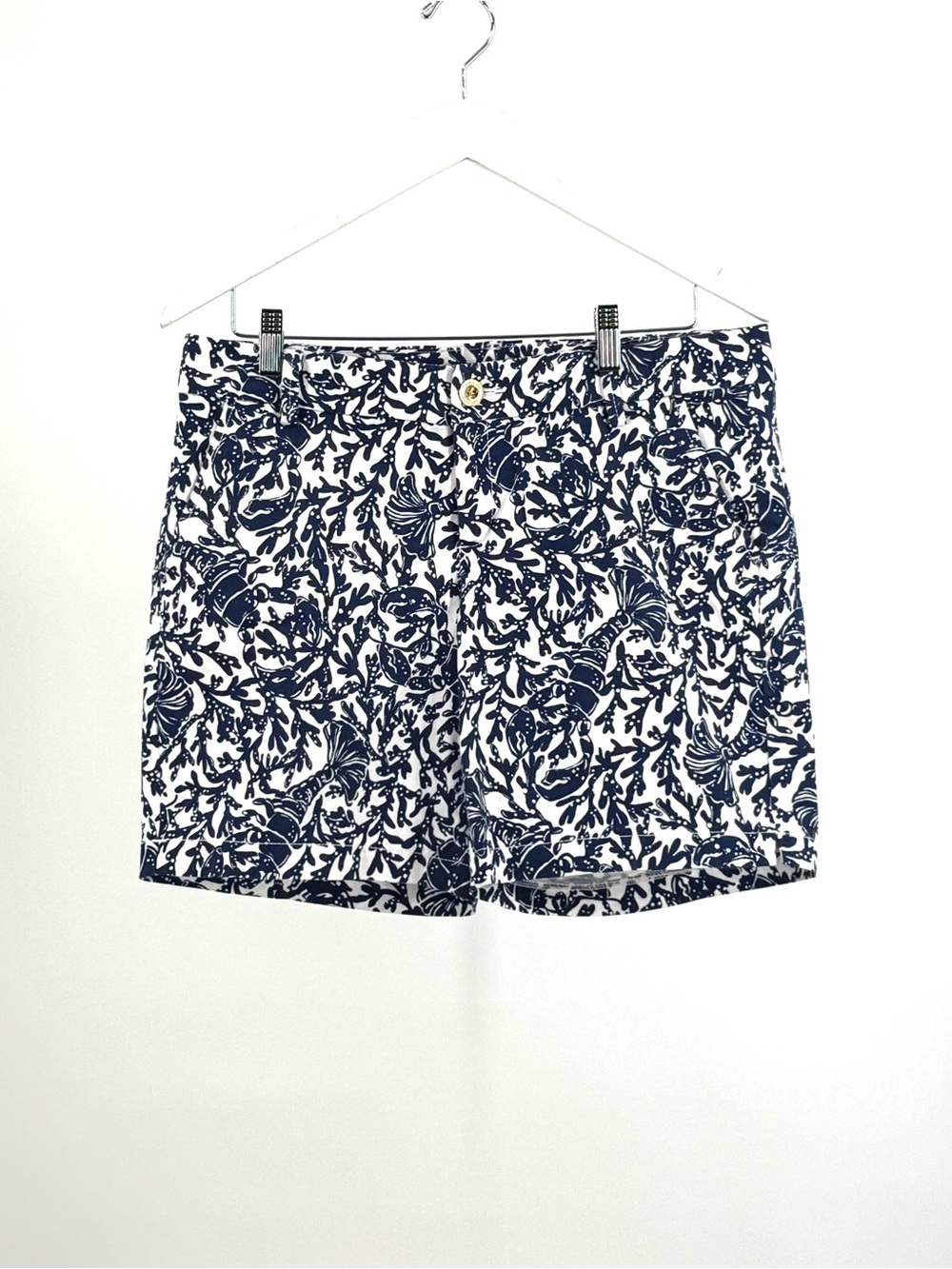 Lilly Pulitzer Jayne Stretch Short Oyster Bay Blue Krillin It Blue White Size 10